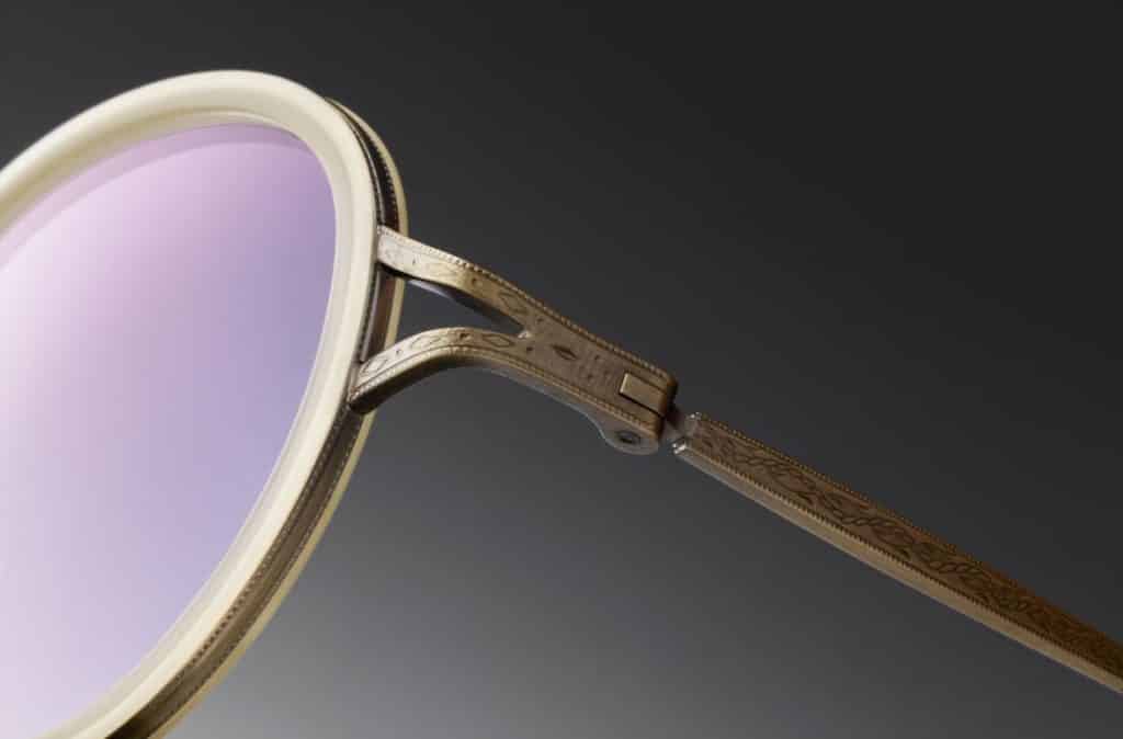 détails d'une lunette matsuda travaillée à la main, un savoir faire hors pair et un style unique